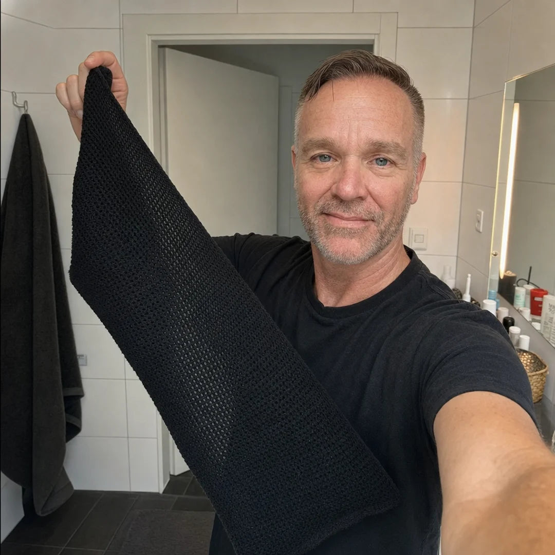 Eksfolierende antibakterielt håndkle