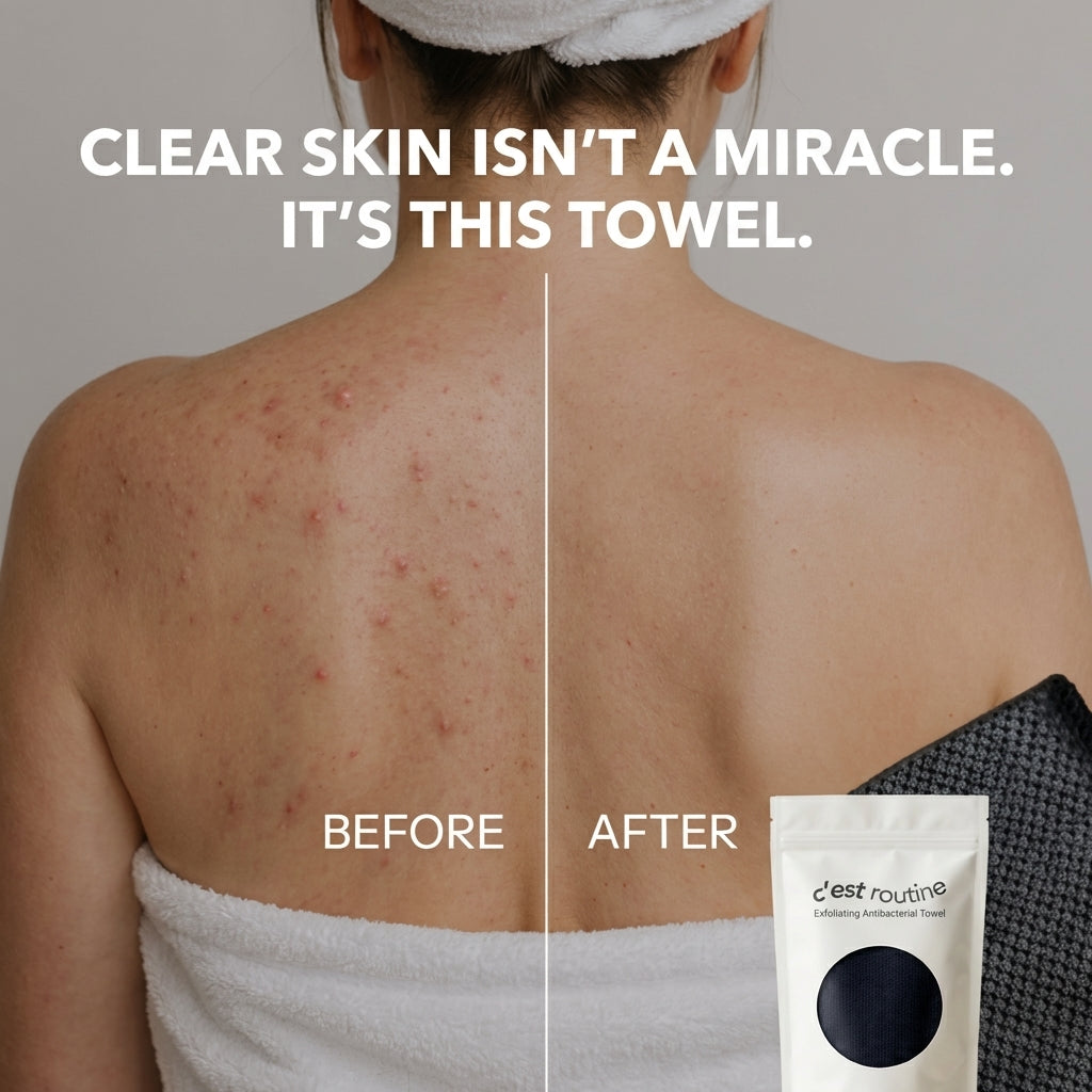 Eksfolierende antibakterielt håndkle