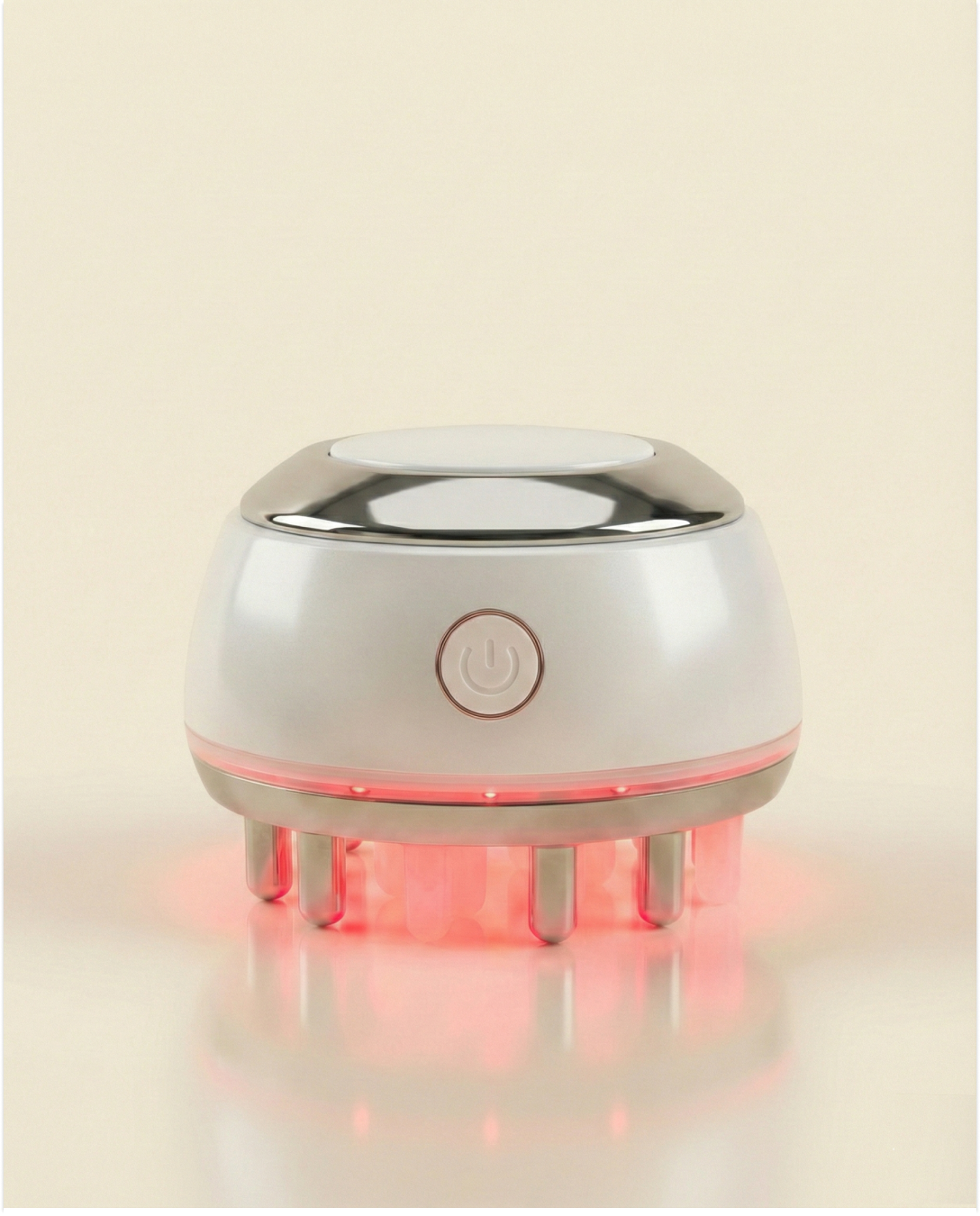 Hår- og hodebunns-massasje-apparat med rødt lys 