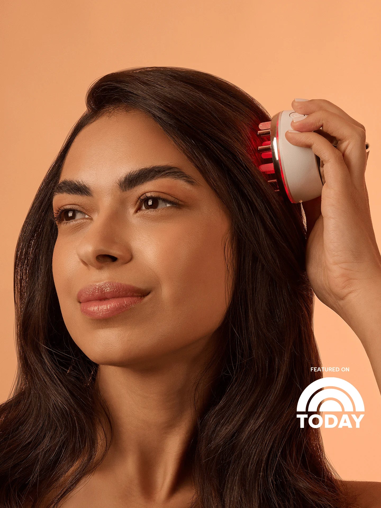 Hår- og hodebunns-massasje-apparat med rødt lys 