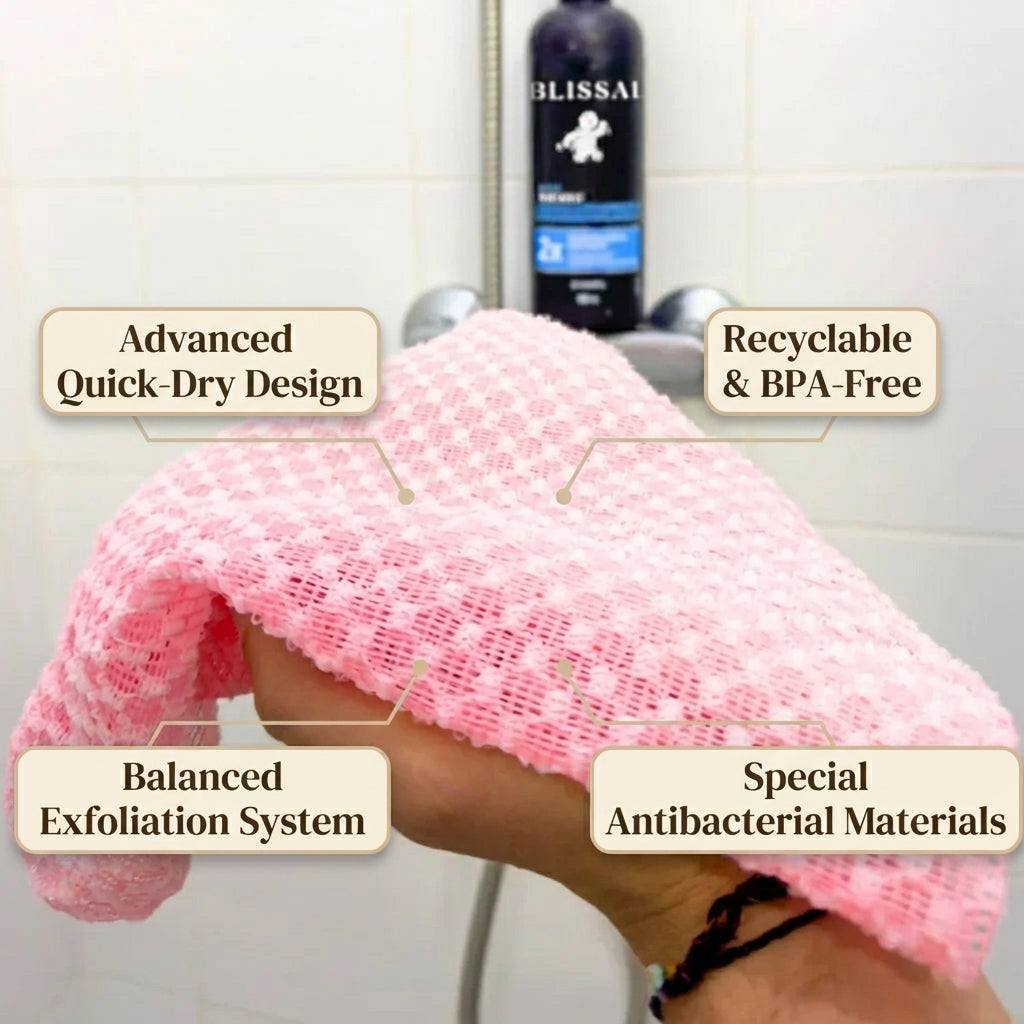 Eksfolierende antibakterielt håndkle